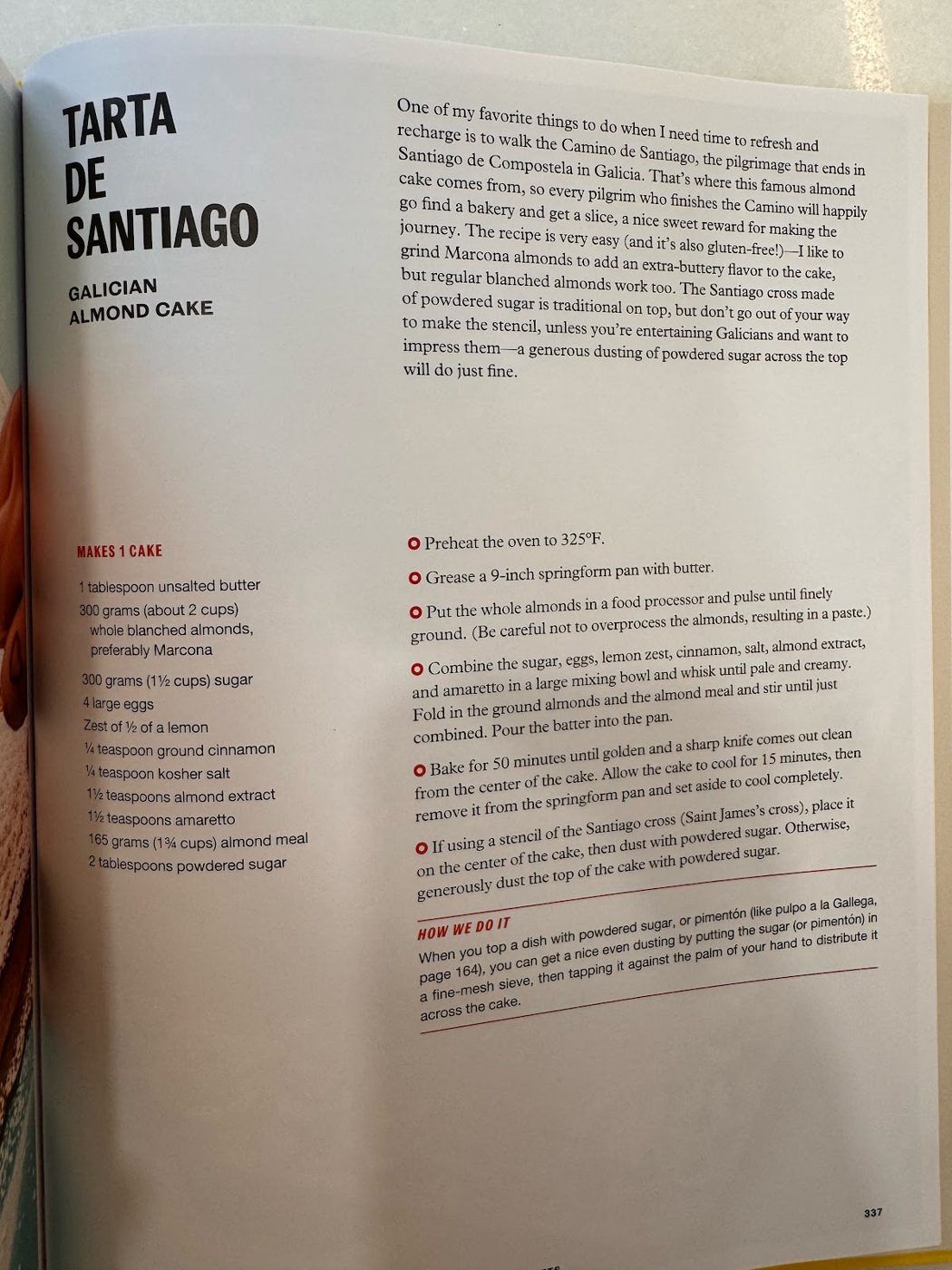 Cookbook page: Tarta de Santiago